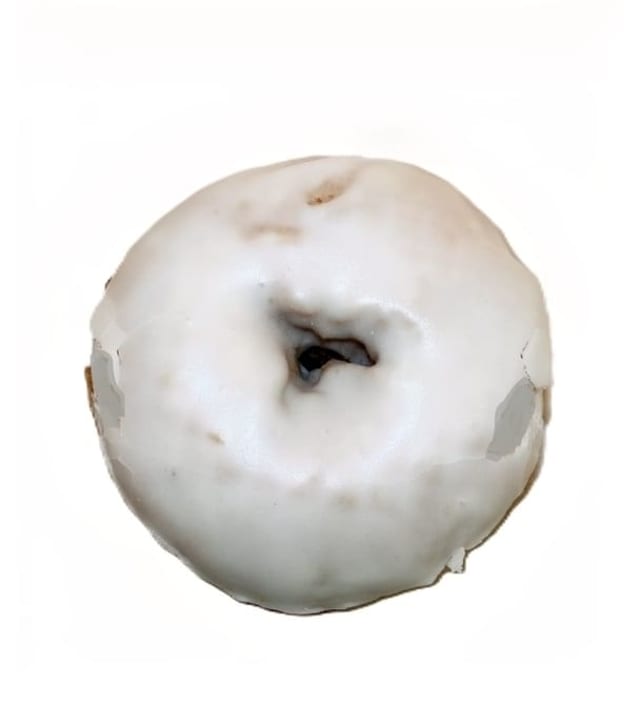 Brown Cake Vanilla Frosted Donut.