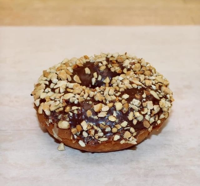 Brown Cake Choc-Peanut Donut.